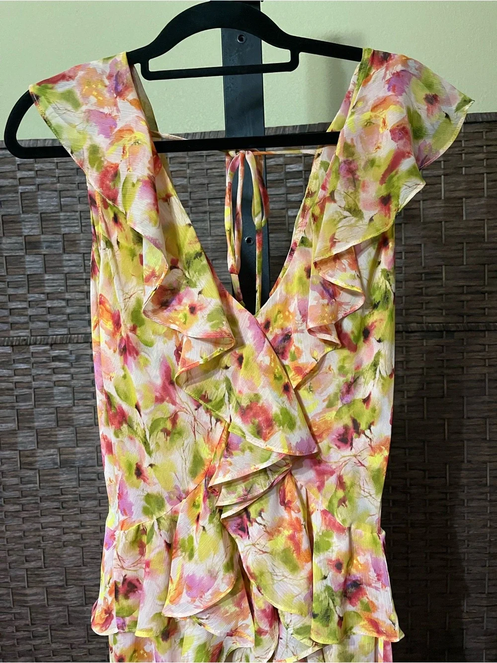 MISA Los Angeles Claudita Dress in Golden Flora – Size Small (Fits Up to Medium)